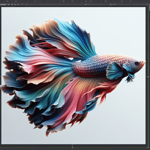 A realistic bettafish swiming to the right.
Single Game Texture. In-Game asset. 2d. Blank background. High contrast. No shadows.