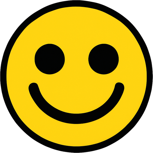 Yellow smiley ball.
In-Game asset.  2d.  High contrast.  No shadows