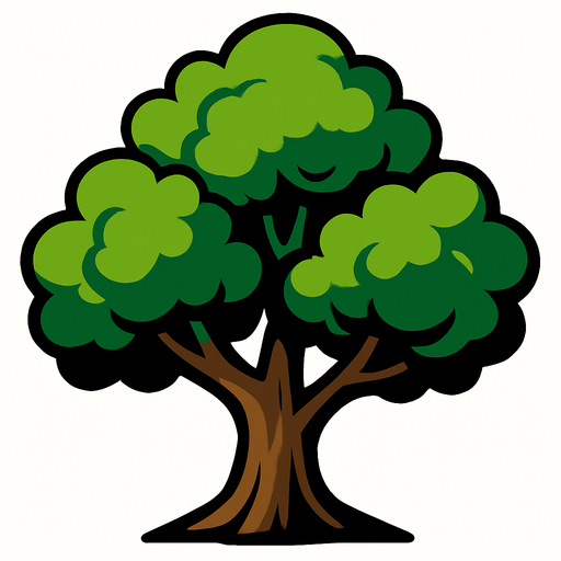 ağaç.
In-Game asset.  2d.  High contrast.  No shadows