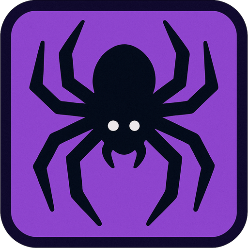 spider icon.
In-Game asset.  2d.  High contrast.  No shadows
