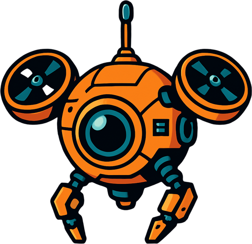 Surveillance drone.
In-Game asset.  2d.  High contrast.  No shadows