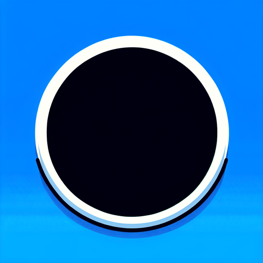 Black circle white outline. Blue background.
Single Game Texture.  In-Game asset.  2d.  Blank background.  High contrast.  No shadows