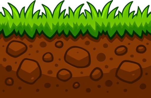 2048x100 pixel ground layer with grass.
In-Game asset.  2d.  High contrast.  No shadows