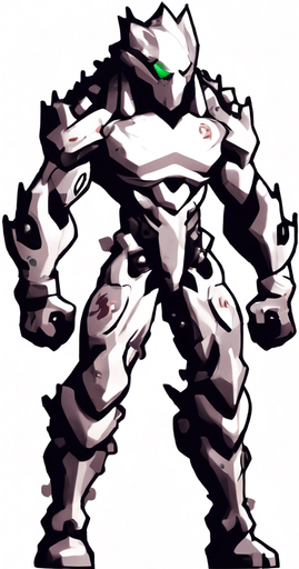 There is green liquid all over the character's body.