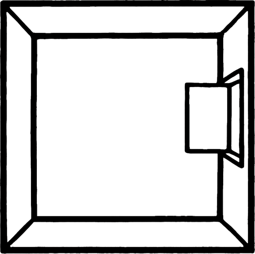 empty room top view.
In-Game asset.  2d.  High contrast.  No shadows
