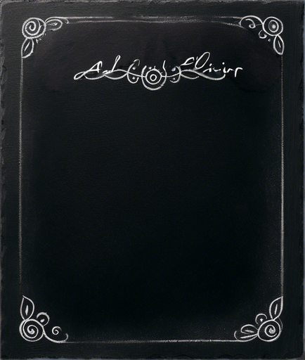 Text "ADEPT ELIXIR" handwritten in white chalk