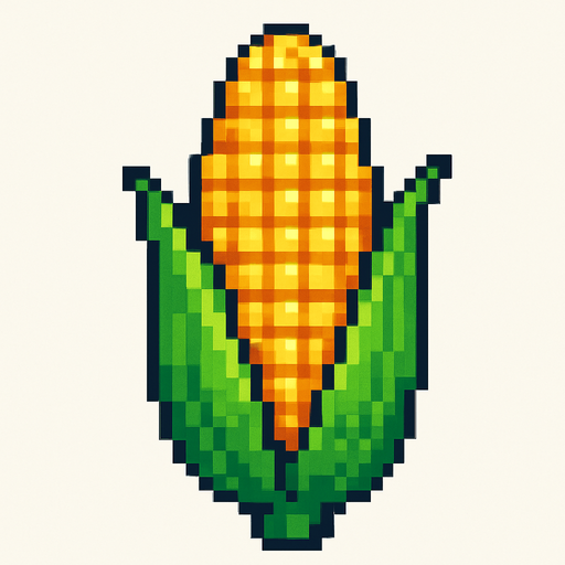 maiz de pixeles.
In-Game asset.  2d.  High contrast.  No shadows