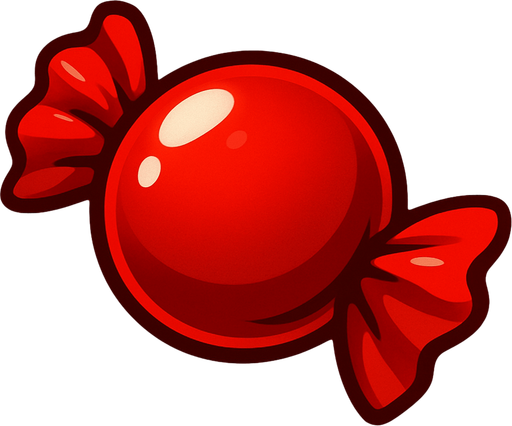 candy red.
In-Game asset.  2d.  High contrast.  No shadows