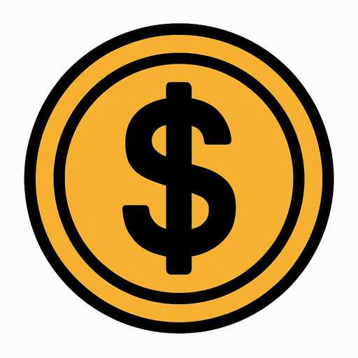money icon.
In-Game asset.  2d.  High contrast.  No shadows