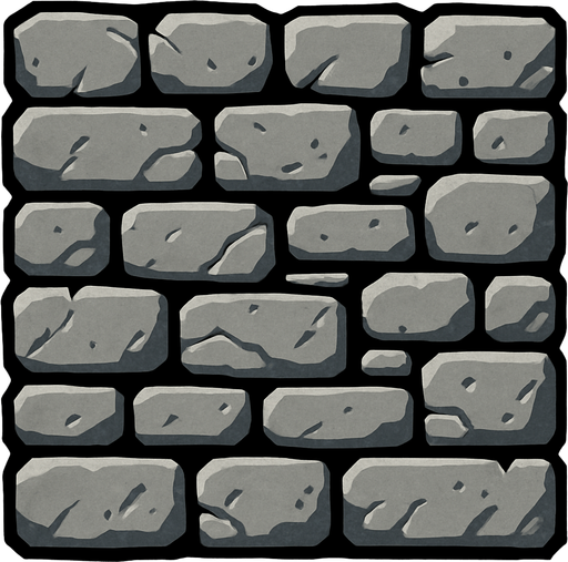 Taş duvar.
In-Game asset.  2d.  High contrast.  No shadows