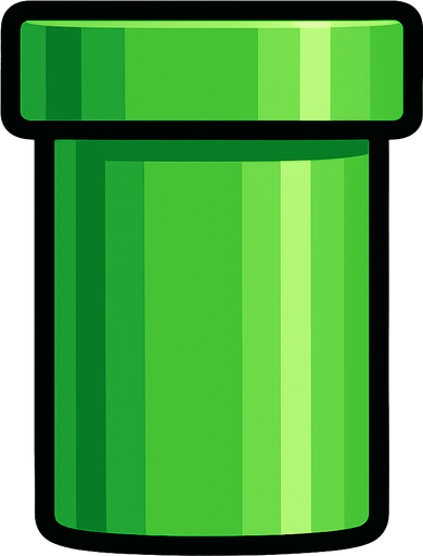 green pipe.
In-Game asset.  2d.  High contrast.  No shadows