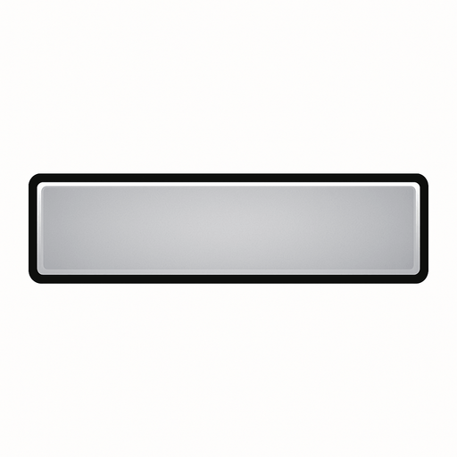 A long rectangular bar with soft grey gradient and a fine outline near the edge..
In-Game asset.  2d.  High contrast.  No shadows