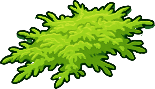light green moss.
In-Game asset.  2d.  High contrast.  No shadows