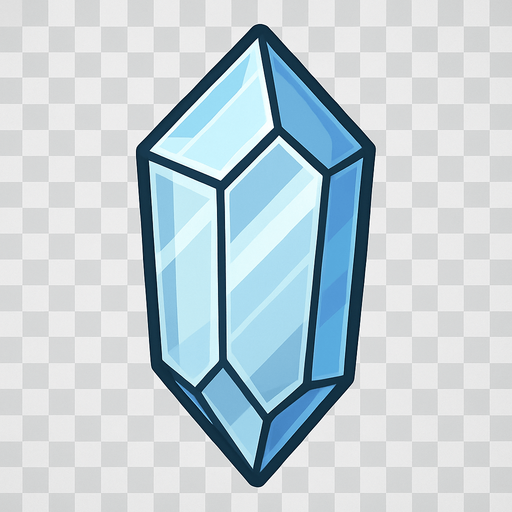 cristal transparente.
In-Game asset.  2d.  High contrast.  No shadows