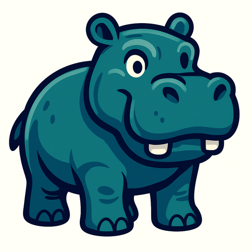 make a hippopotamus.
In-Game asset.  High contrast.  No shadows