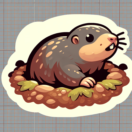 an mole coming out of a hole.
Single Game Texture. In-Game asset. 2d. Blank background. High contrast. No shadows.