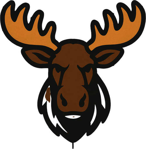 Moose pic with wooden background.
In-Game asset.  2d.  High contrast.  No shadows