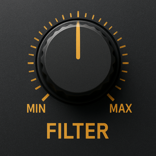 Dj deck filter knob. Front view