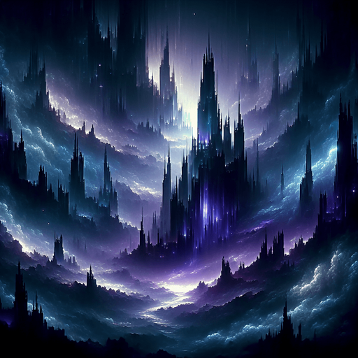Backdrop: A dark, shadowy realm with faint glowing outlines of jagged structures and flowing mist.

Colors: Black, deep purples, and faint blue highlights.

Details: Shadows shifting and subtle glowing runes..
Single Game Texture. In-Game asset. 2d. Blank background. High contrast. No shadows.