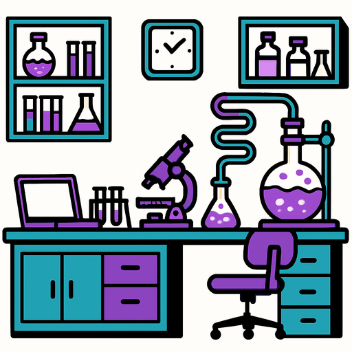 Laboratuvar.
In-Game asset.  2d.  High contrast.  No shadows