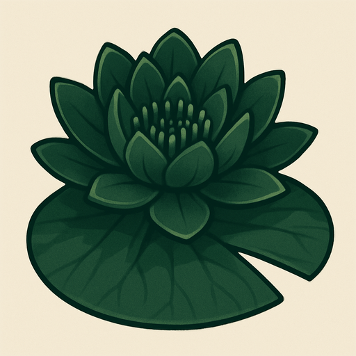 Dark green water lily.
In-Game asset.  No shadows
