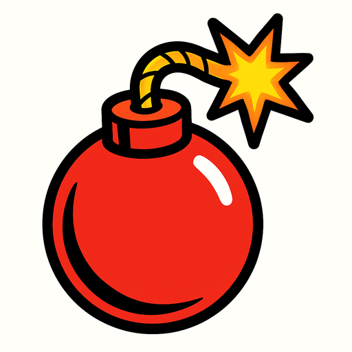 red bomb.
In-Game asset.  2d.  High contrast.  No shadows