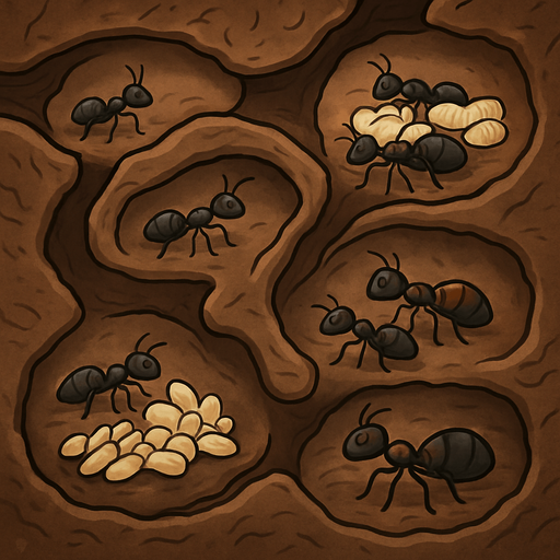 interior de un hormiguero.
In-Game asset.  2d