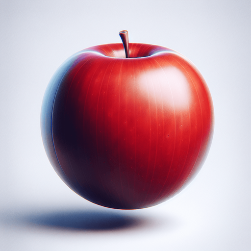 una manzana redonda.
Single Game Texture.  In-Game asset.  2d.  Blank background.  High contrast.  No shadows