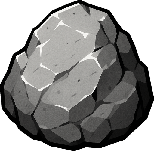 grey rock.
In-Game asset.  2d.  High contrast.  No shadows