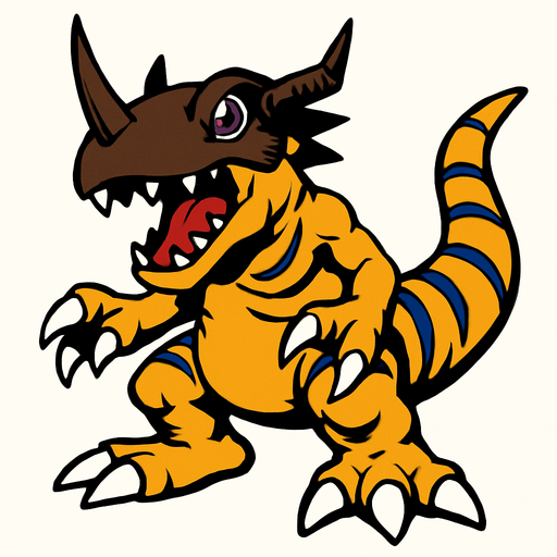 Greymon.
In-Game asset.  2d.  High contrast.  No shadows