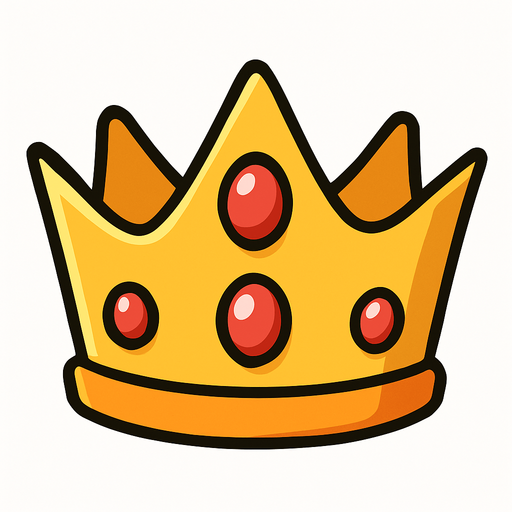 crown.
In-Game asset.  2d.  No shadows. cartoon. animate. simple