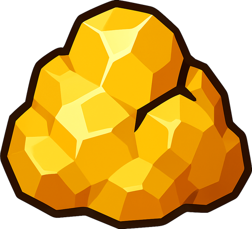 Altın Cevheri - Yazısız.
In-Game asset.  2d.  High contrast.  No shadows