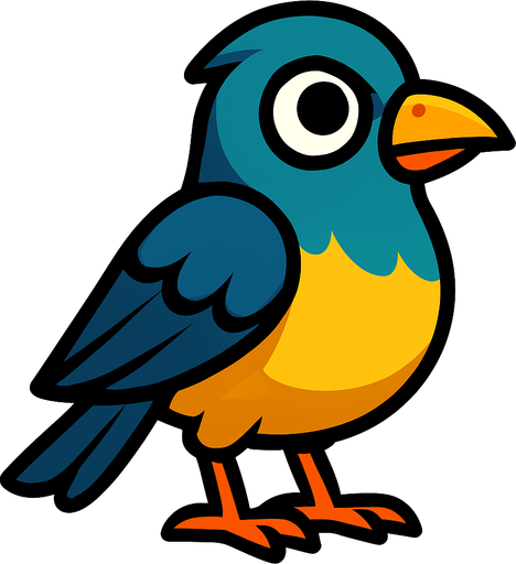 bird no background.
In-Game asset.  2d.  High contrast.  No shadows
