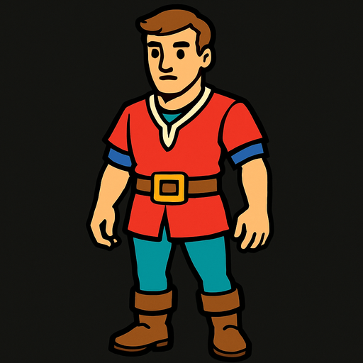 Human.
In-Game asset.  2d.  High contrast.  No shadows