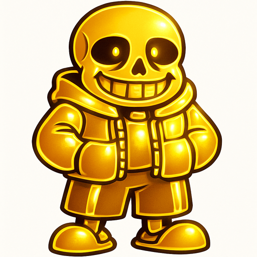 Sans de color dorado épico y brillante.
In-Game asset.  2d.  High contrast.  No shadows