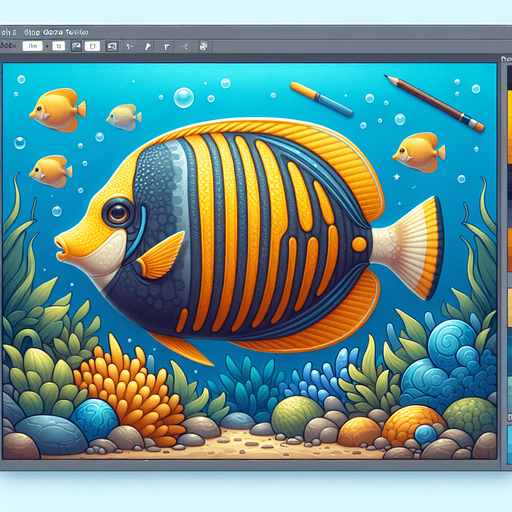 A realistic tangfish.
Single Game Texture. In-Game asset. 2d. Blank background. High contrast. No shadows.
