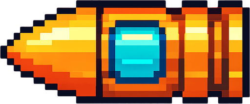 pixel art sci-fi bullet.
In-Game asset.  2d.  High contrast.  No shadows