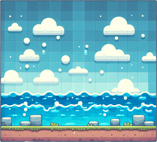 Watery background. 10x10
Game Texture. In-Game asset. 2d. Blank background. High contrast. No shadows.
