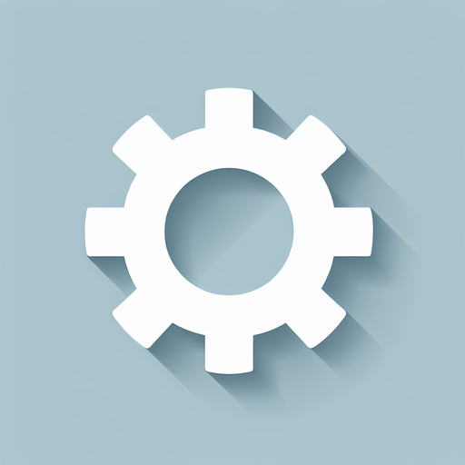 UI cog icon. white.
2d.  No shadows