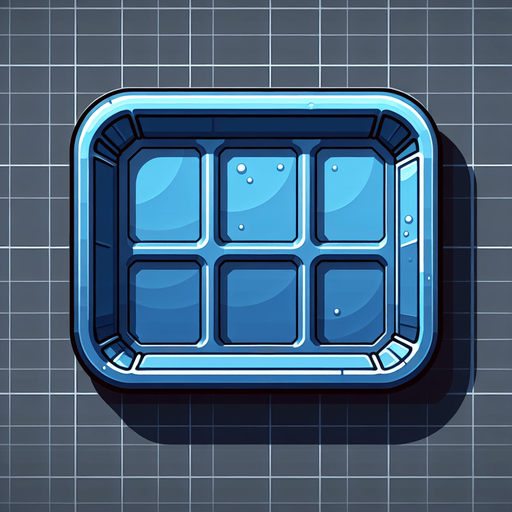 blue plastic tray. topdown view.
Single Game Texture. In-Game asset. 2d. Blank background. High contrast. No shadows.