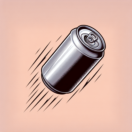 flying soda can, NO WINGS!.
Single Game Texture.  In-Game asset.  2d.  Blank background.  High contrast.  No shadows