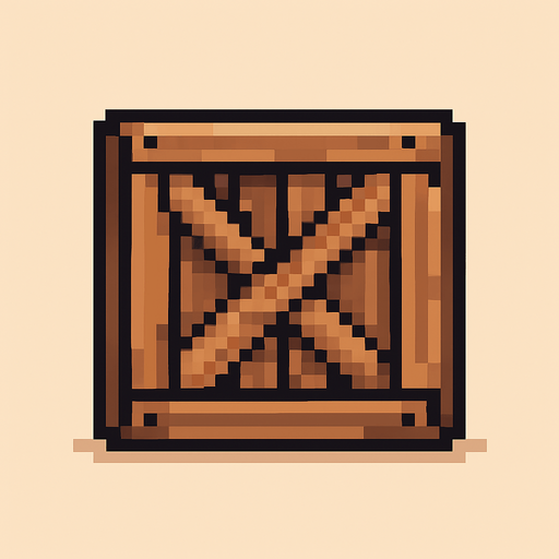 container, 2d, pixel.
In-Game asset.  2d.  High contrast.  No shadows