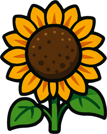 Sunflower.
In-Game asset.  2d.  High contrast.  No shadows