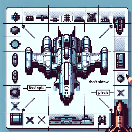 A spaceship, pixelated Single Game Texture. In-Game asset. 2d. Blank background. High contrast. No shadows.