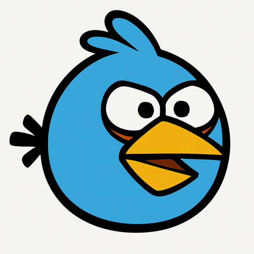 Angry Birds blue little bird.
In-Game asset.  2d.  High contrast.  No shadows