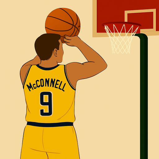 Make player TJ mconnel in a yellow pacers jersey