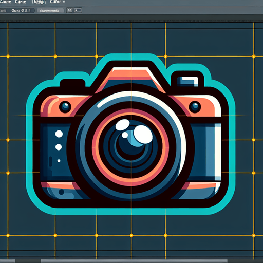 create camera.
Single Game Texture.  In-Game asset.  2d.  Blank background.  High contrast.  No shadows