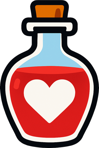 One life potion.
In-Game asset.  2d.  High contrast.  No shadows