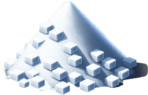 Pile of sugar.
Single Game Texture.  In-Game asset.  2d.  Blank background.  High contrast.  No shadows