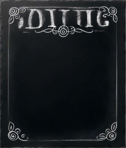 "ROOKIE BREW" properly handwritten in chalk